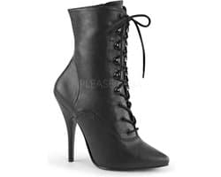 EU 37 = US 7 | SEDUCE-1020 | 5 Lace-Up Ankle Boot, Side Zip