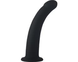 Banoch | Dildo siliconen Curvzz tip zwart | Small | Ø 2 cm | 13 cm lengte | zuignap