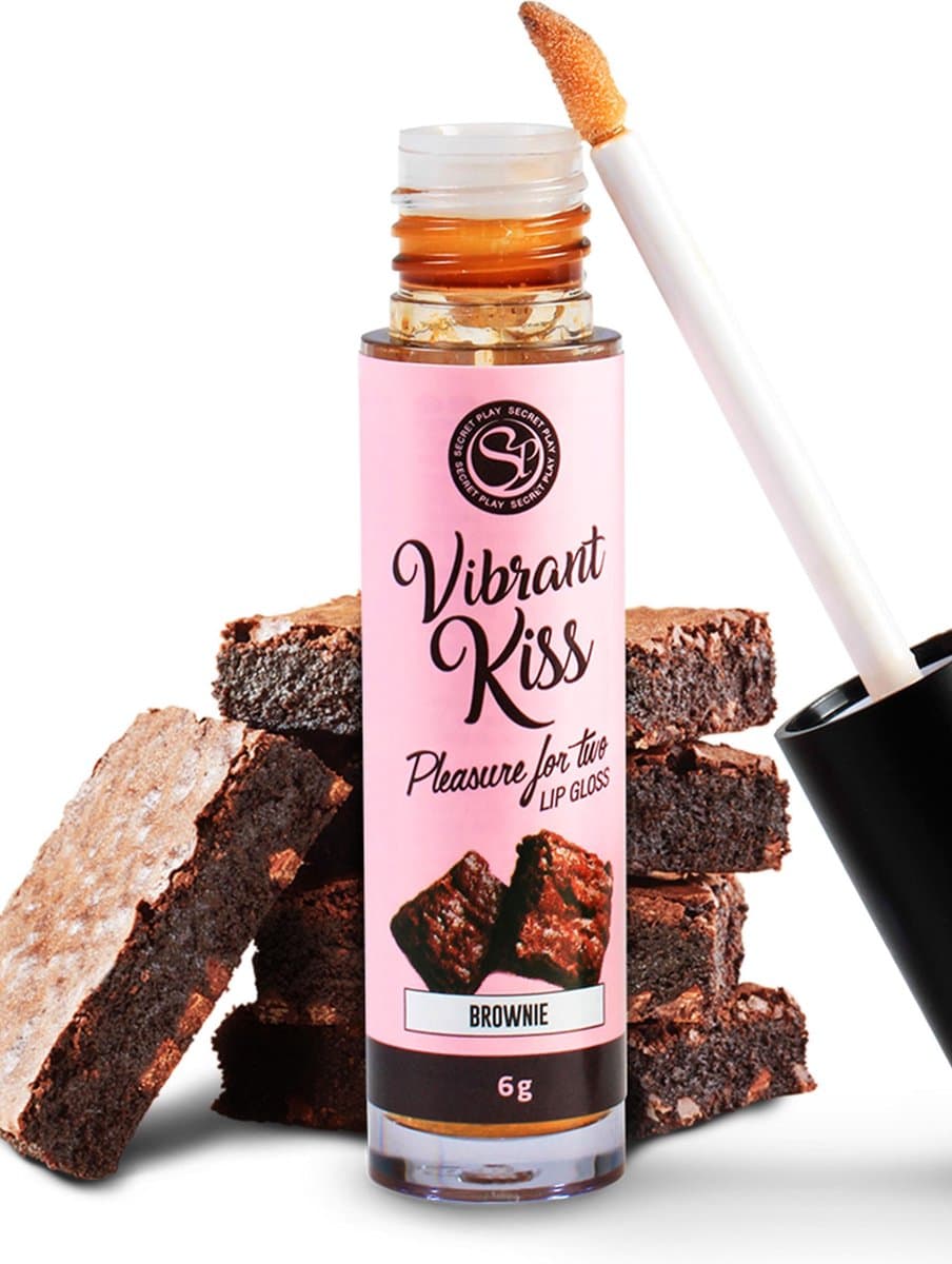 Secret Play Vibrant Kiss - Stimulerend Middel - Lip Gloss - Vibrerend Effect - Brownie Smaak - 6gr — afbeelding 1