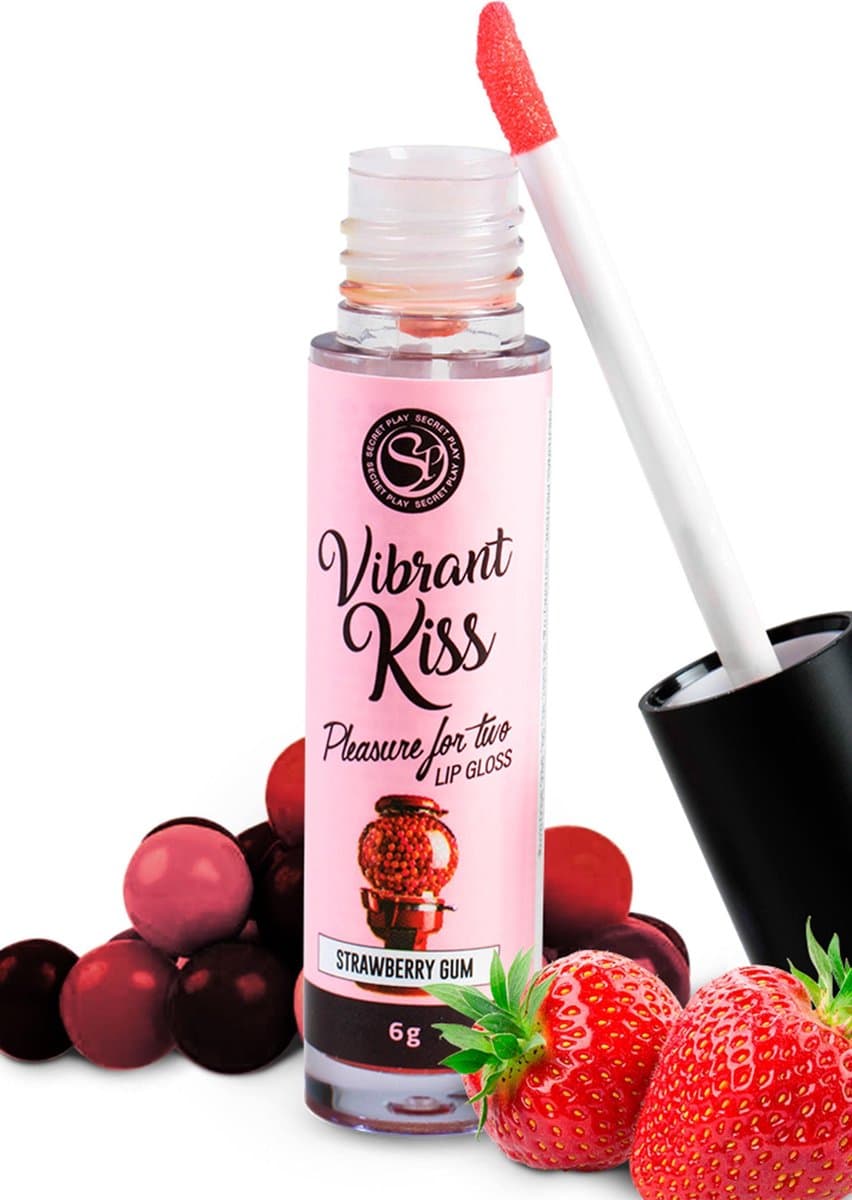 Secret Play Vibrant Kiss - Stimulerend Middel - Lip Gloss - Vibrerend Effect - Aardbei Smaak - 6gr — afbeelding 1