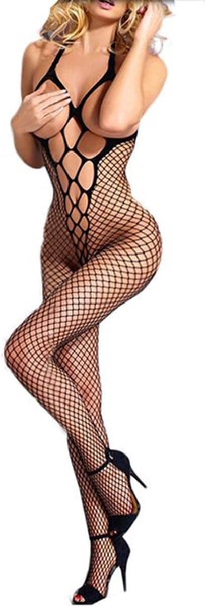 Sexy Lingerie - Catsuit met Open Kruis - Erotische Catsuit - Bodystocking - S/L — afbeelding 1