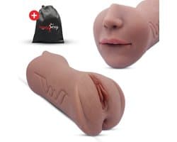 HappySexy Pocket Pussy 3 in 1 Masturbator - Inclusief Gratis Opbergzakje - Sex Toys Voor Mannen - Kuntkut Anaal Deepthroat Blowjob - Kunst Vagina Realistisch