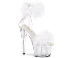 Pleaser - ADORE-724F Sandaal met enkelband, Paaldans schoenen - Paaldans schoenen - 35 Shoes - Wit