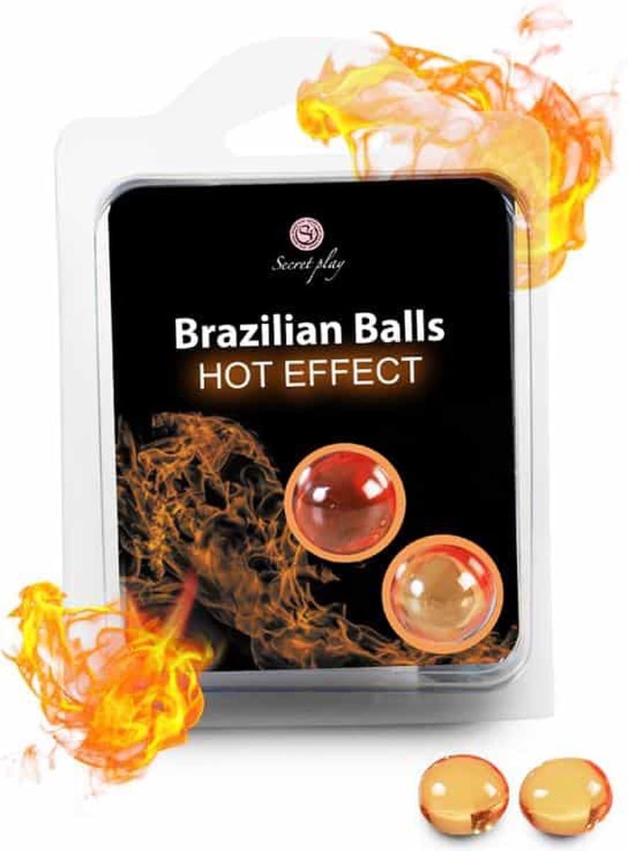 Secret Play Hot Effect Brazilian Balls - Massageolie - 2 Balletjes - Smelten tot Massage Olie - Verwarmend Effect — afbeelding 1