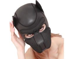 Banoch - Lindo Perrito Negro Neoprene - honden masker puppy play zwart neopreen
