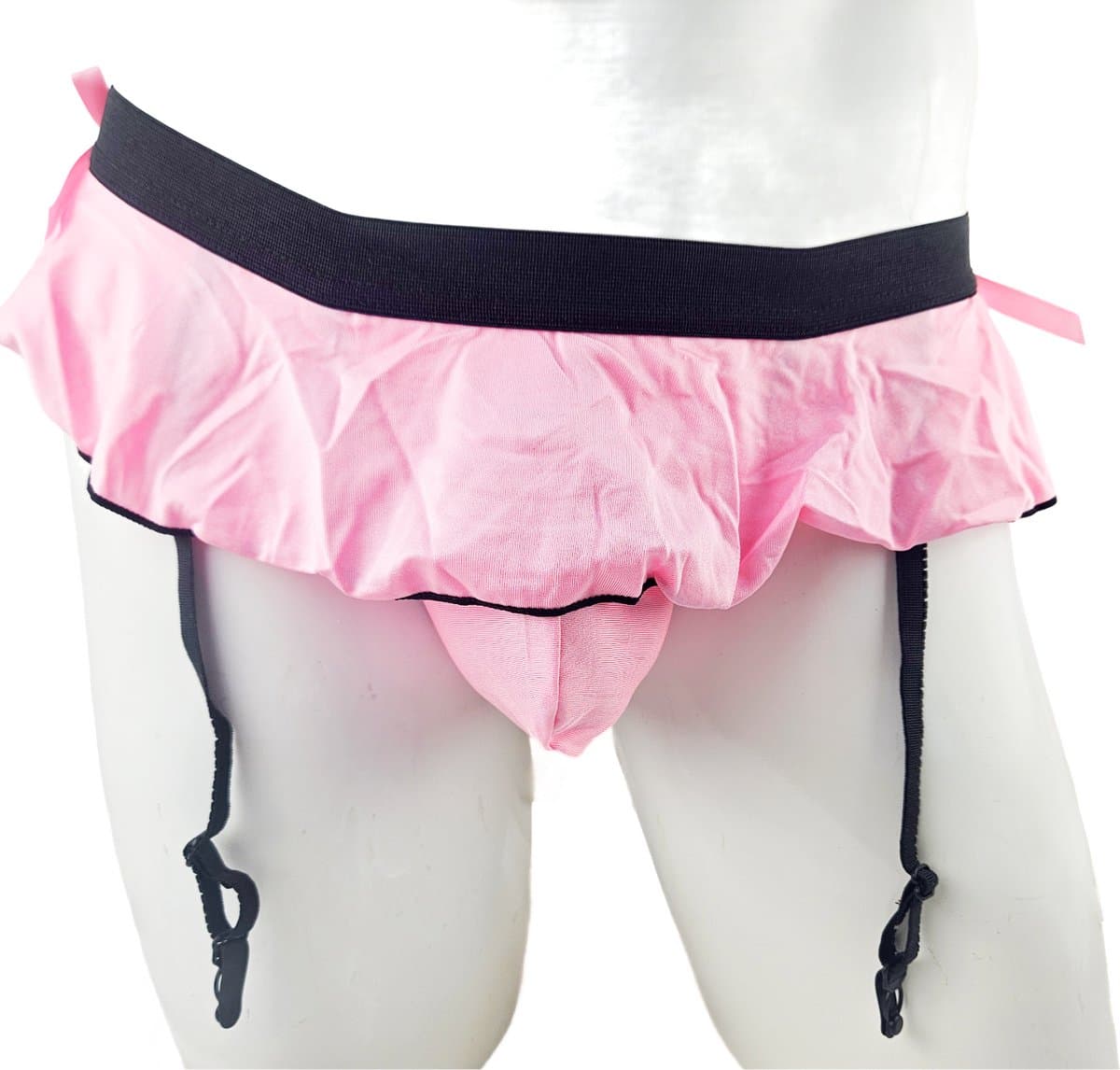 BamBella ® - Slip - maat Onesize S M L - Roze jarratel bondage zwart Sexy erotische heren onderbroek mannen — afbeelding 1