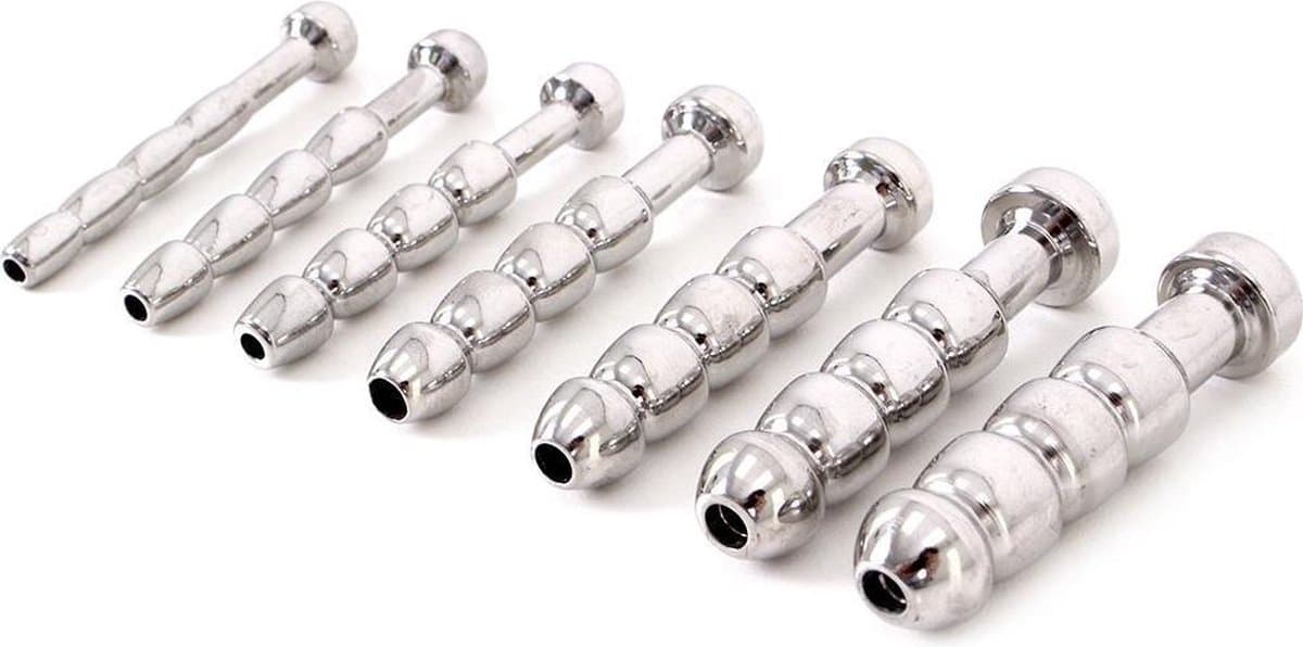 Kiotos - Penis Plug Set - Urethral Trainer Kit - 7 Holle Penisplugs - RVS — afbeelding 1