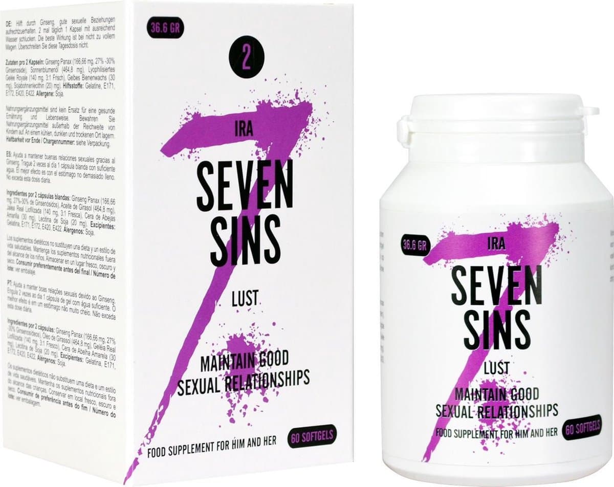 Seven Sins - Lust - Libido verhogen - 60 softgels — afbeelding 1