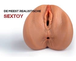 Aii 3D Realistisch Masturbator + Opbergtas - Masturbator voor man - Pocket Pussy - Sex toys voor mannen - Licht Getint