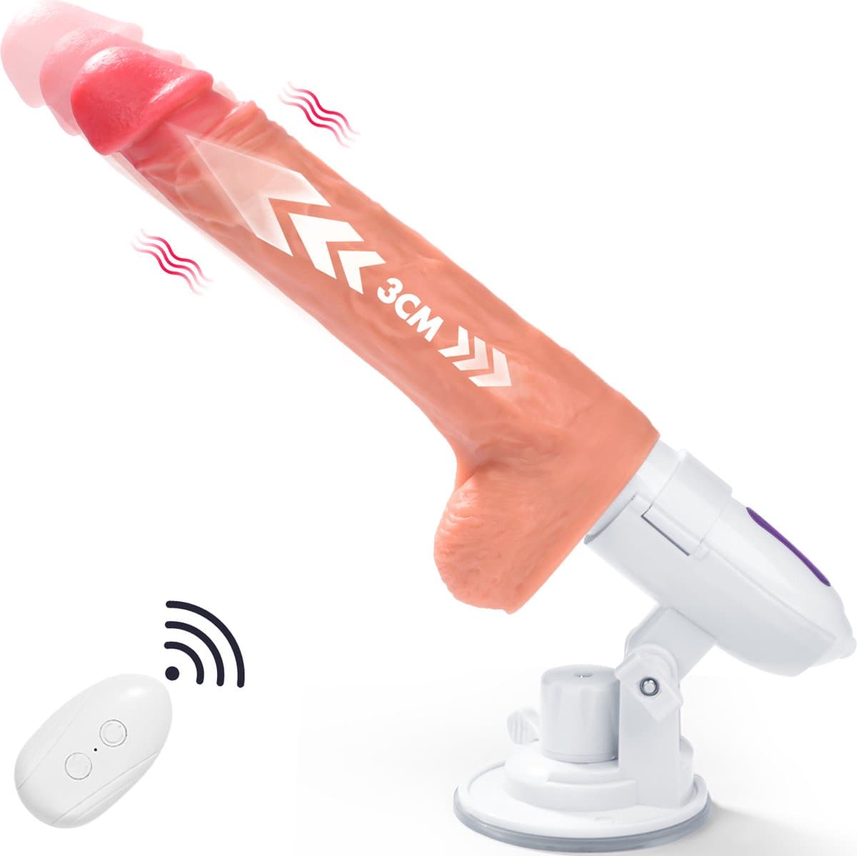 IntiMate® - LoveGod Stotende Dildo Vibrator - Vibrerende Seksmachine met Krachtige Zuignap - Waterdicht en Eenvoudig te Reinigen — afbeelding 1