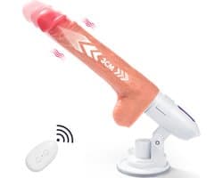 IntiMate® - LoveGod Stotende Dildo Vibrator - Vibrerende Seksmachine met Krachtige Zuignap - Waterdicht en Eenvoudig te Reinigen