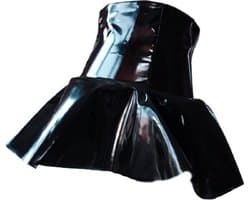 BamBella® - Datex mini Rok - Maat L/XL - zwart Rollenspel sm dames sexy Glans kleding mix van Latex en stof | Datex
