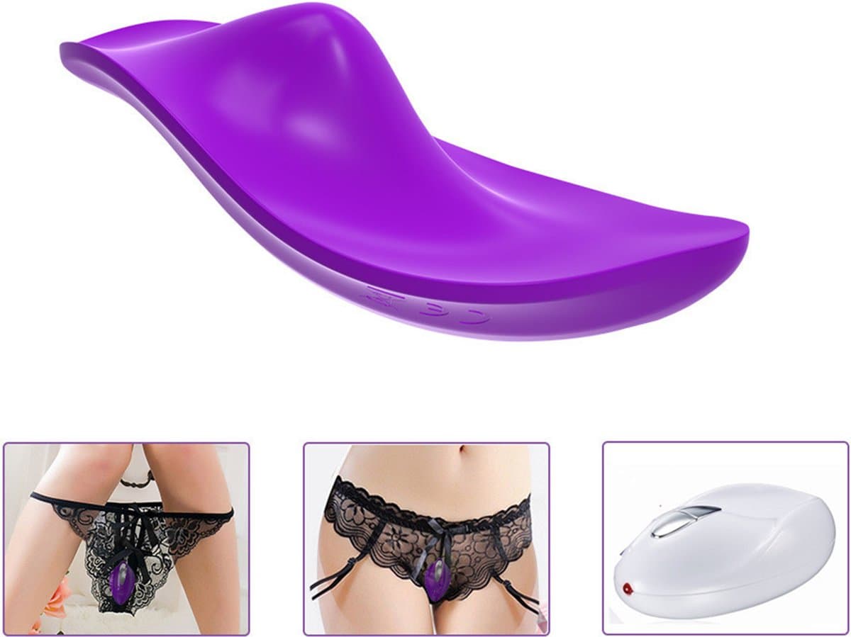 Clitoris stimulator voor in slipje - vibrator voor in slipje - stimulatie voor onderweg - siliconen - intiem genot - met afstandbediening - 12 modi - oplaadbaar - waterdicht - seksspeeltje - adult — afbeelding 1