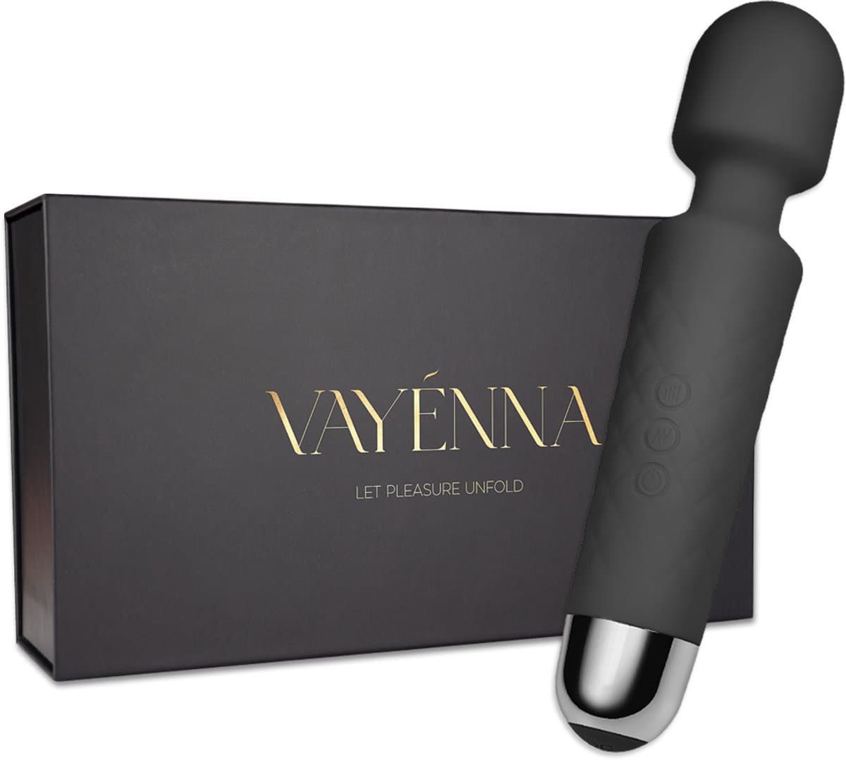 Vayénna - Vibrator voor Vrouwen - Wand Vibrator met 20 Standen - Seksspeeltjes in Zwart - Douchegeschikt - Huidvriendelijk Silicone — afbeelding 1
