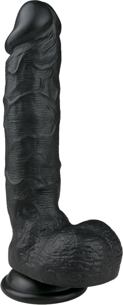 EasyToys - Realistische Dildo met Balzak - Dildo met Zuignap - 22,5 cm - Dildo's - Sex Toys voor Vrouwen en Mannen - Zwart — afbeelding 1