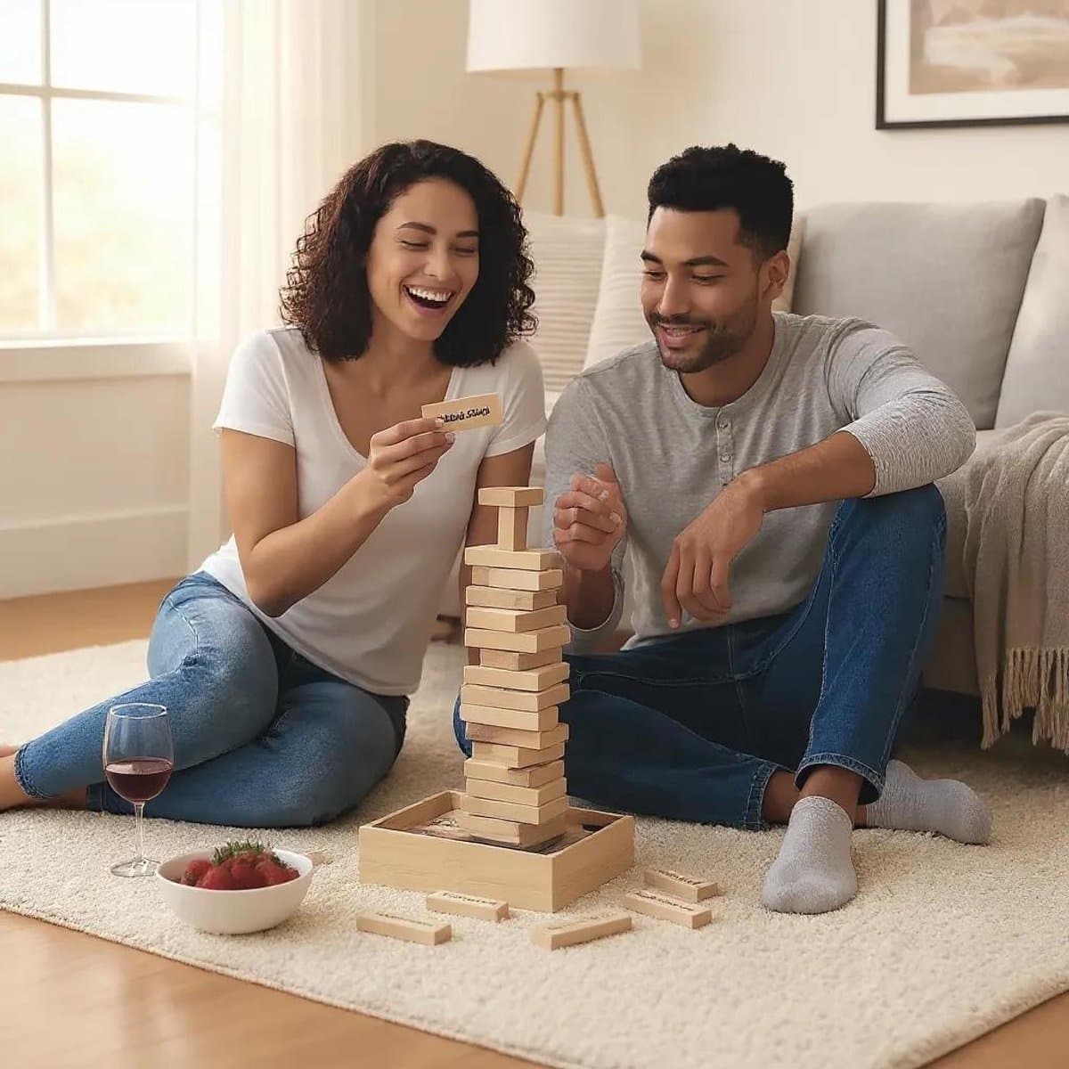 Erotisch Houten Torenspel – 48 blokken met Opdrachten – Inclusief Luxe Houten Bewaardoos – Perfect Cadeau voor Sinterklaas, Schoencadeaus & Kerstcadeaus — afbeelding 1