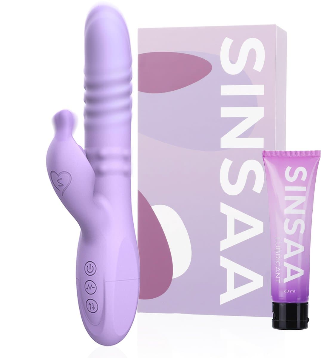 Sinsaa Rabbit Vibrator voor Vrouwen - Tarzan Vibrator met 10 Vibratiestanden - G-Spot & Clitoris Stimulator - 3in1 Vibrators - Dildo met 6 Pulsatiestanden - Seksspeeltjes voor Koppels - Sex Toys voor Vrouwen - Inclusief glijmiddel — afbeelding 1