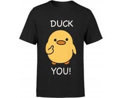 Merkloos - Humoristisch T-shirt - Katoenen Materiaal - 'Duck You' Print